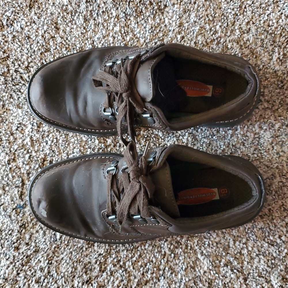 Blue Hill Trading Co. Men's lace shoes, dk brown, sz 6 1/2. Blemishes on front